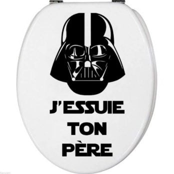 Sticker pour toilette j'essuie ton père