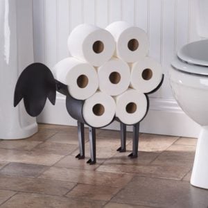 Mouton porte papier toilette avec des rouleaux de papier